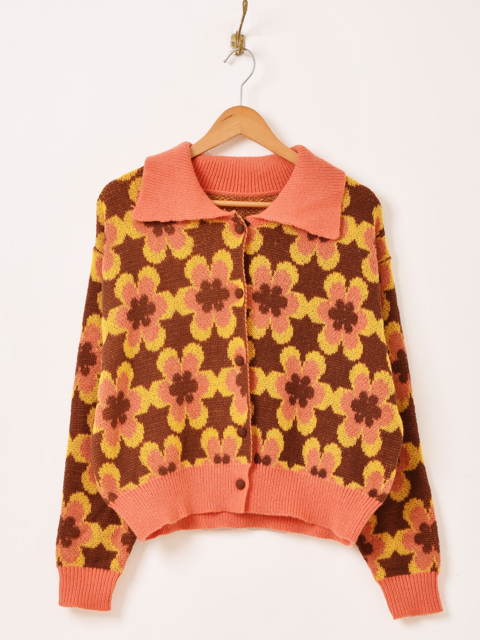 Blumarine 花柄カーディガン オレンジ 38 ファー イタリア製 Blumarine 花柄カーディガン オレンジ 38 ファー イタリア製