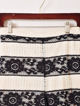 【2色展開】Meridian ボーダー柄 フリル レースパンツ