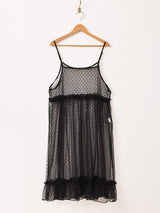 【2色展開】Meridian ドット柄 チュール キャミソールワンピース