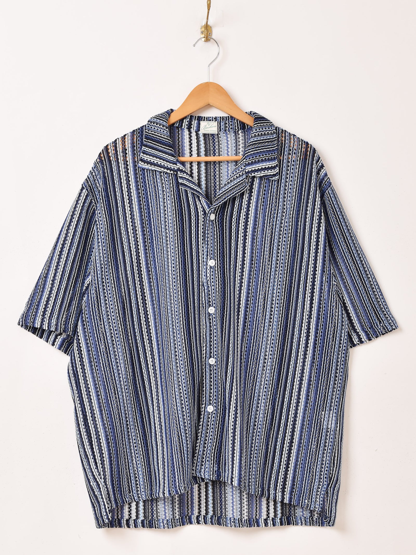 4色展開】Backers マルチストライプ メッシュ 半袖シャツ – 古着屋Top