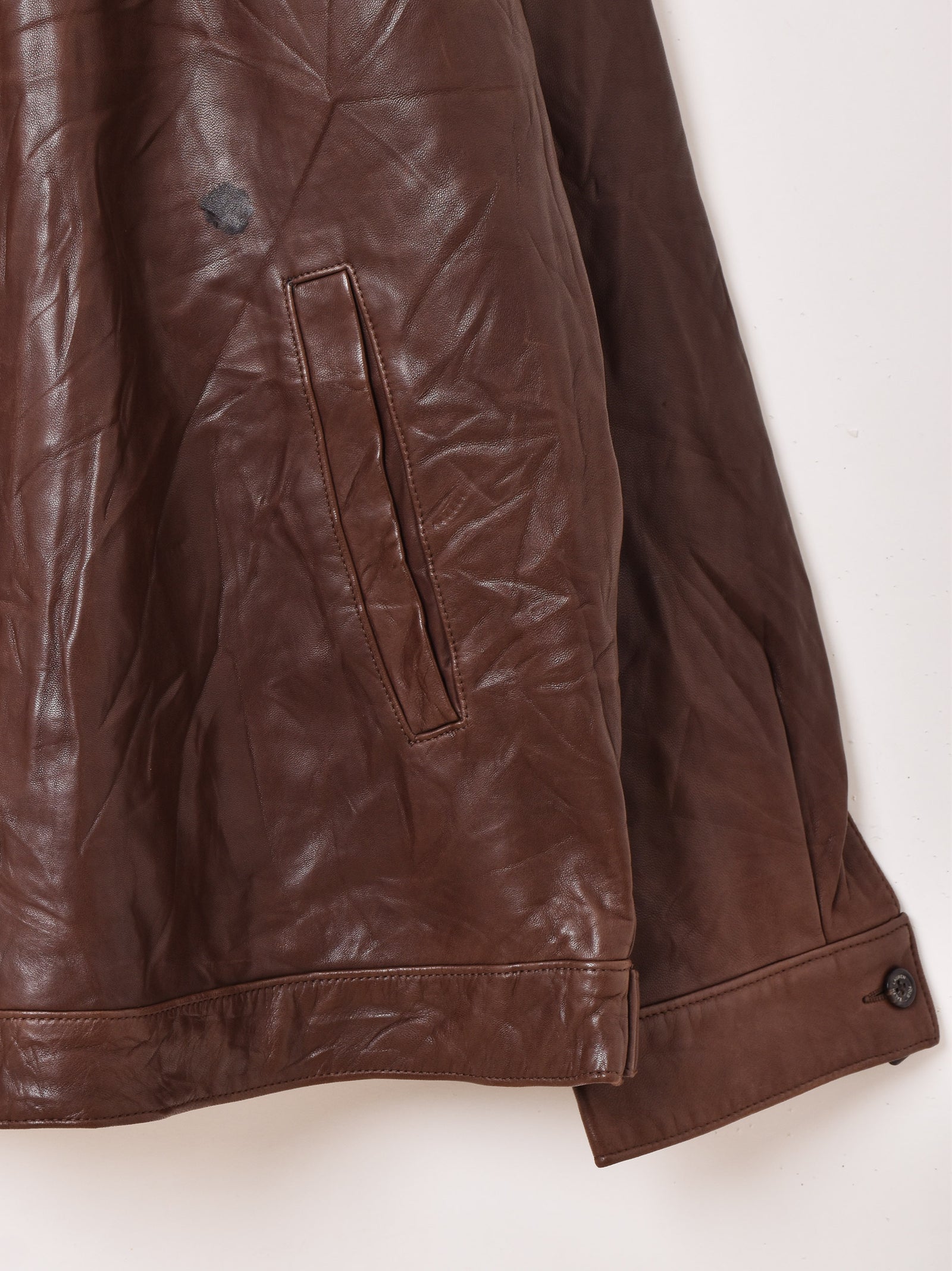 先約 Ralph Lauren Leather Swing Top 90s 90s Polo Ralph Lauren Leather SwingTop Jacket XL Black – NO BURCANCY