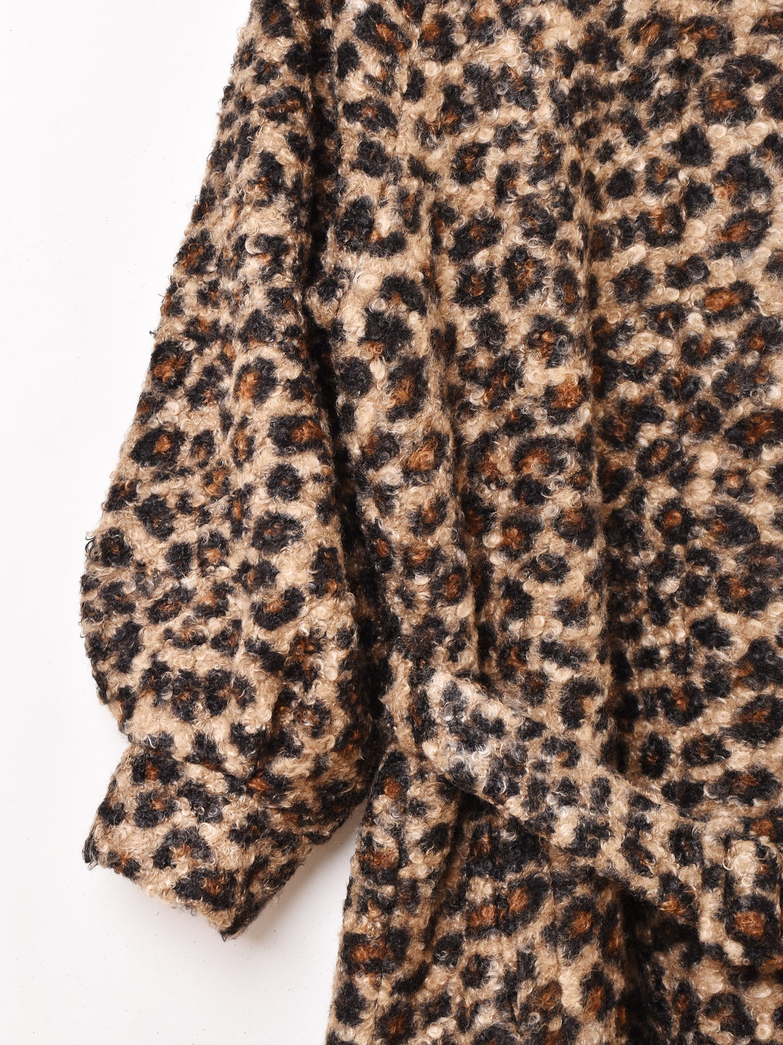 Meridian レオパード柄 ノーカラー ロングコート – 古着屋Top of the