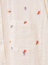 Emerald Motel フラワー刺繍 長袖シャツ