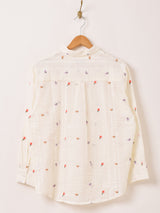 Emerald Motel フラワー刺繍 長袖シャツ