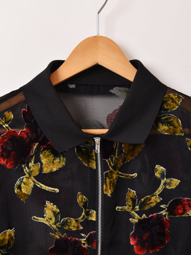 Meridian 花柄 シアー ジップアップ 長袖ブラウス – 古着屋Top of the 