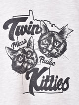 プリントスウェットシャツ「Twin Kitties」