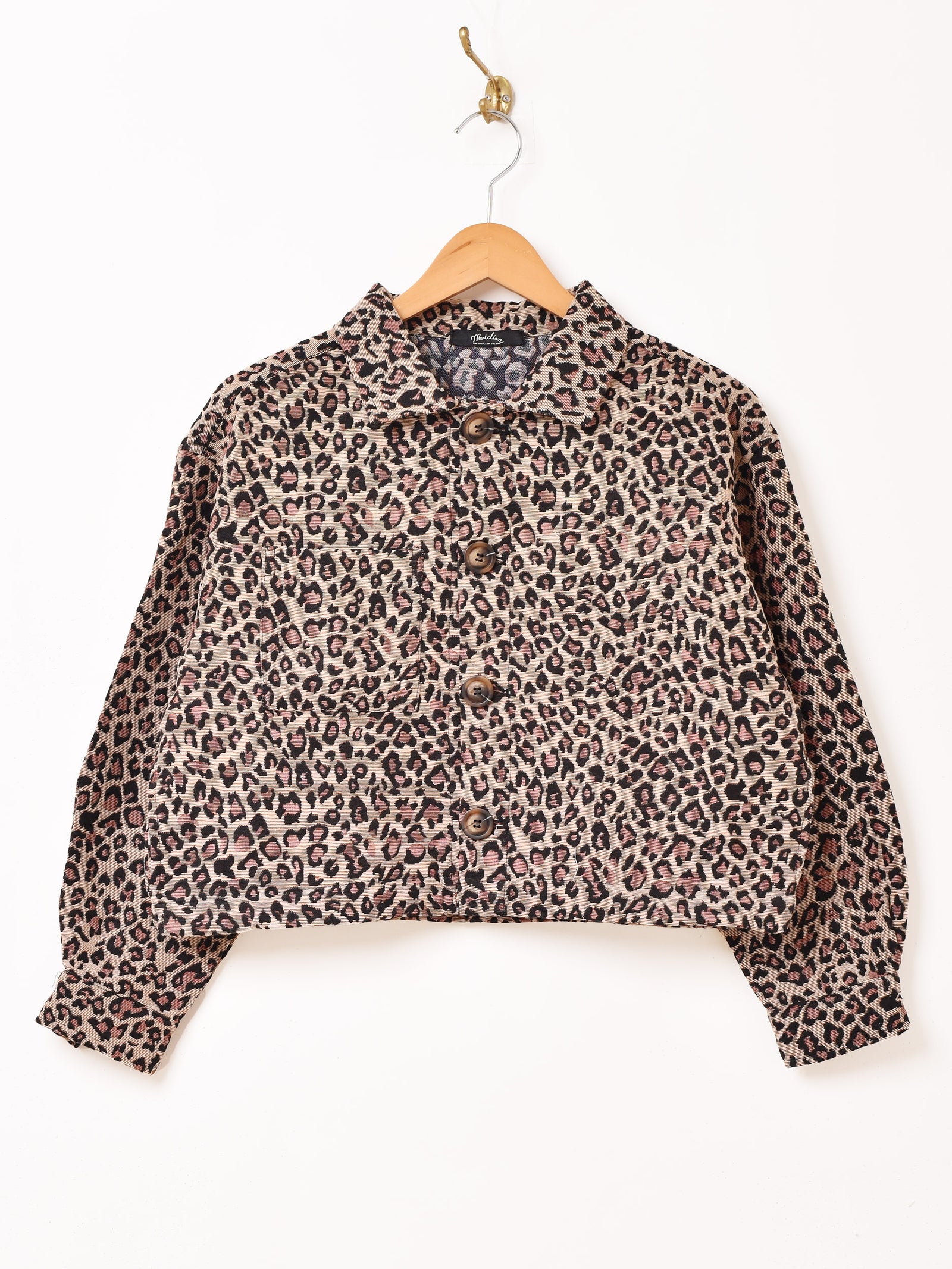 Meridian レオパード柄 クロップド ゴブラン織りジャケット – 古着屋