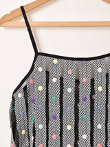 【2色展開】Meridian ドット刺繍 テープ キャミソールワンピース