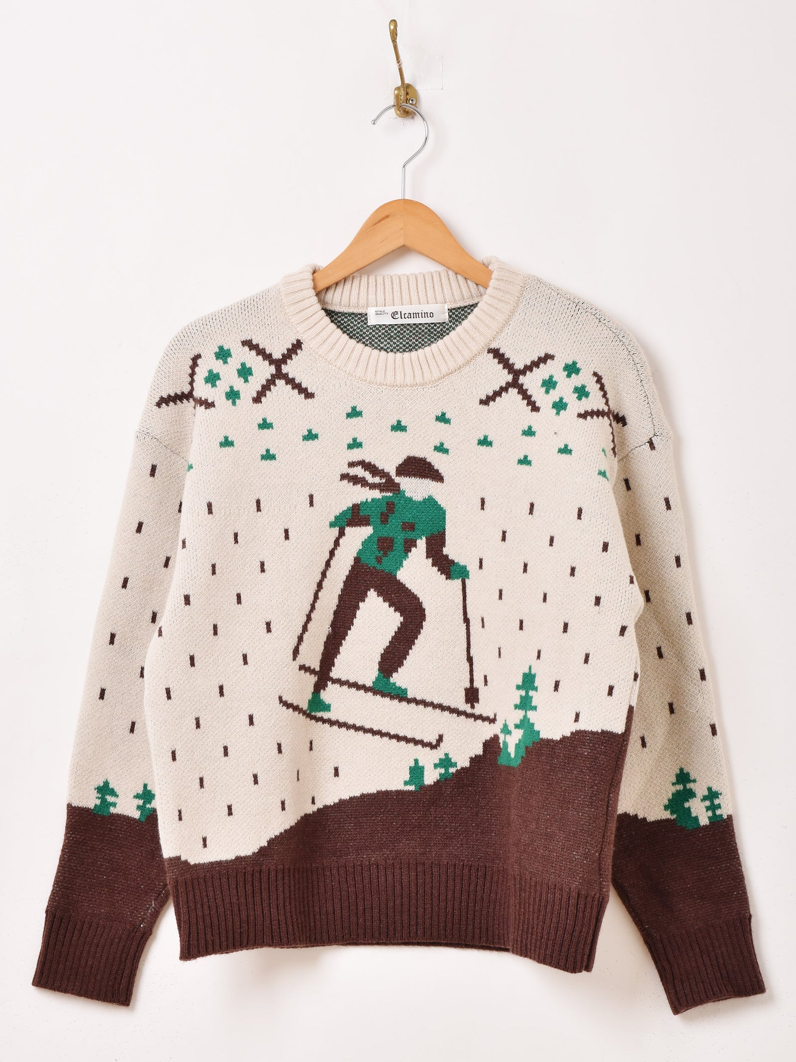 2色展開】Elcamino スキー柄 セーター – 古着屋Top of the Hillの