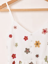 【2色展開】Meridian 花柄 刺繍 キャミソールワンピース