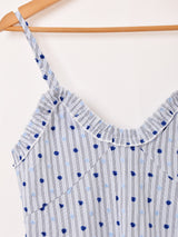 【2色展開】Meridian ストライプ×ドット フリル キャミソール