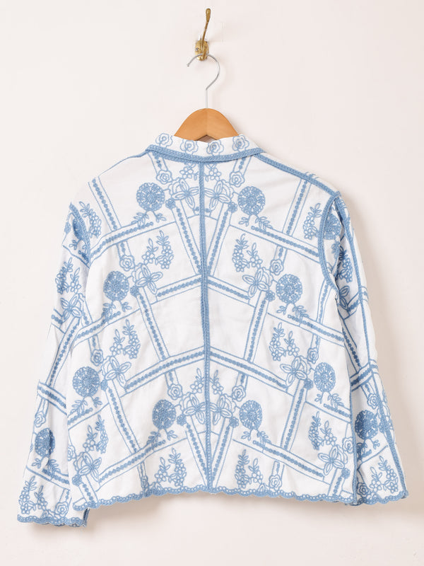 【2色展開】Elcamino フラワー刺繍 長袖シャツ