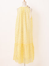 【3色展開】Meridian 花柄 刺繍 シアー ノースリーブワンピース