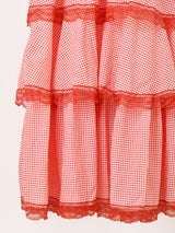 【5色展開】Meridian ギンガムチェック柄 ラッフル キャミソールワンピース