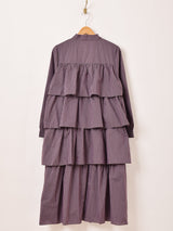 【3色展開】Meridian ストライプ柄 ラッフル ボウタイ ワンピース