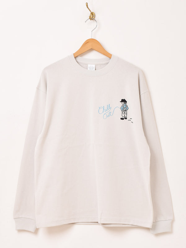 【2色展開】 プリント ロングスリーブTシャツ「Chill Out Boy」