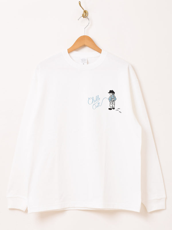 【2色展開】 プリント ロングスリーブTシャツ「Chill Out Boy」