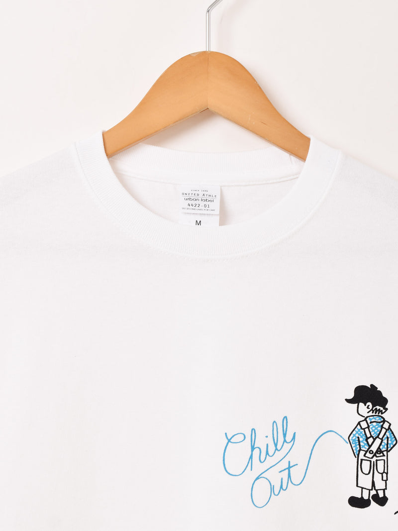 【2色展開】 プリント ロングスリーブTシャツ「Chill Out Boy」