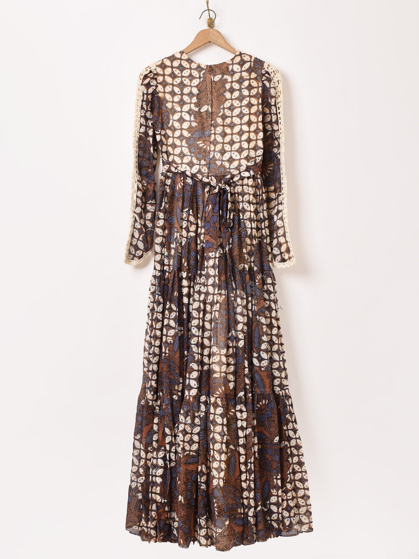 70's GUNNESAX バティックプリント 長袖ロングドレス – 古着屋Top of