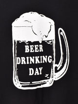 【2色展開】 プリント ロングスリーブTシャツ「BEER DRINKING DAY」