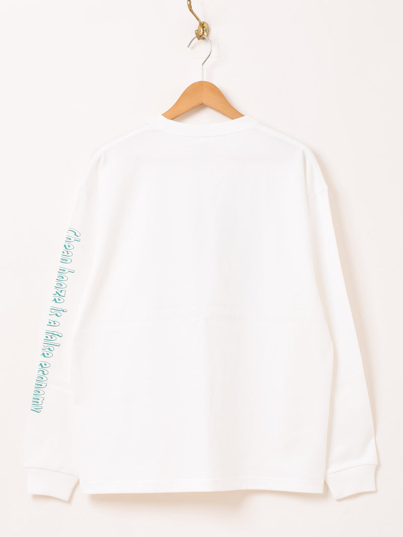 【2色展開】 プリント ロングスリーブTシャツ「BEER DRINKING DAY」