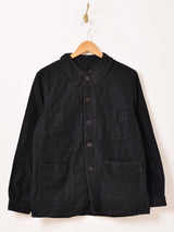 30's〜40's  "TRIM" Black Moleskin Work Jacket