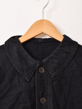 30's〜40's  "TRIM" Black Moleskin Work Jacket