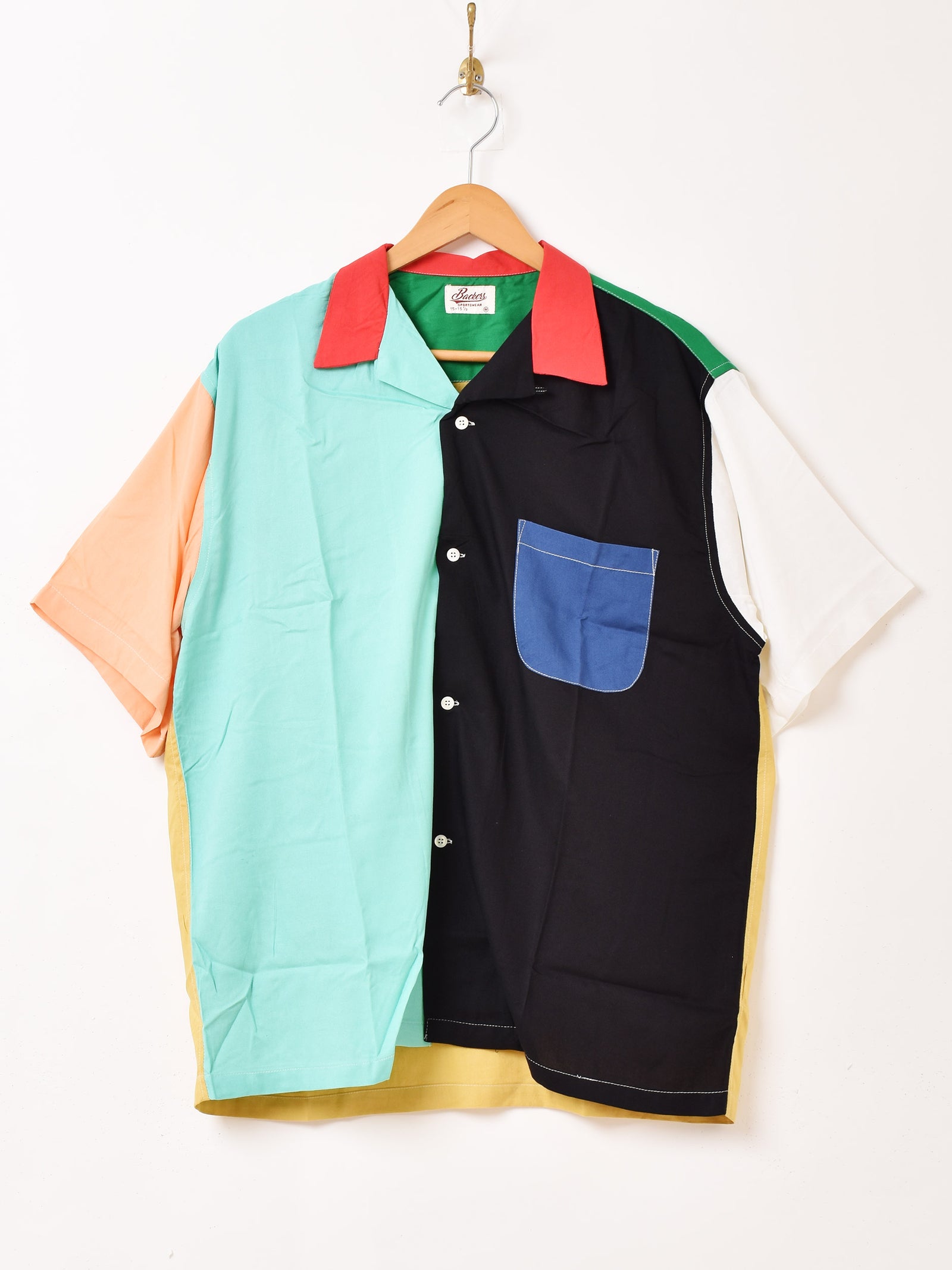 F_RANCID　BBQ CHICKENS 半袖ワークシャツ ダークグレー ドビージャガードジャージーオープンカラーシャツ｜メンズ