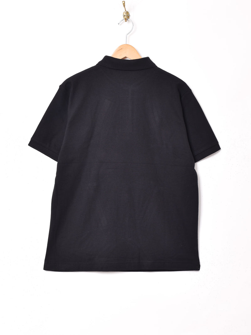 【5色展開】 ウルフ ワンポイント ポロシャツ ブラック