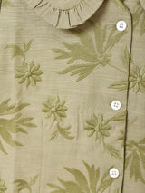 【3色展開】Emerald Motel フリルカラー 刺繍 半袖ブラウス