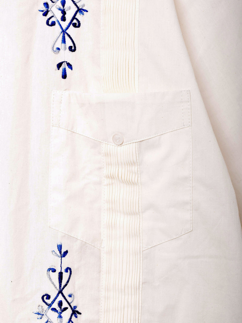 【2色展開】Backers 刺繍 キューバ 開襟 半袖シャツ