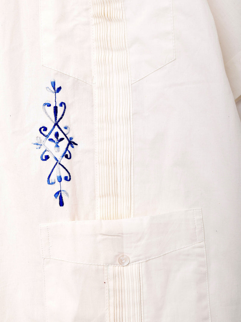【2色展開】Backers 刺繍 キューバ 開襟 半袖シャツ