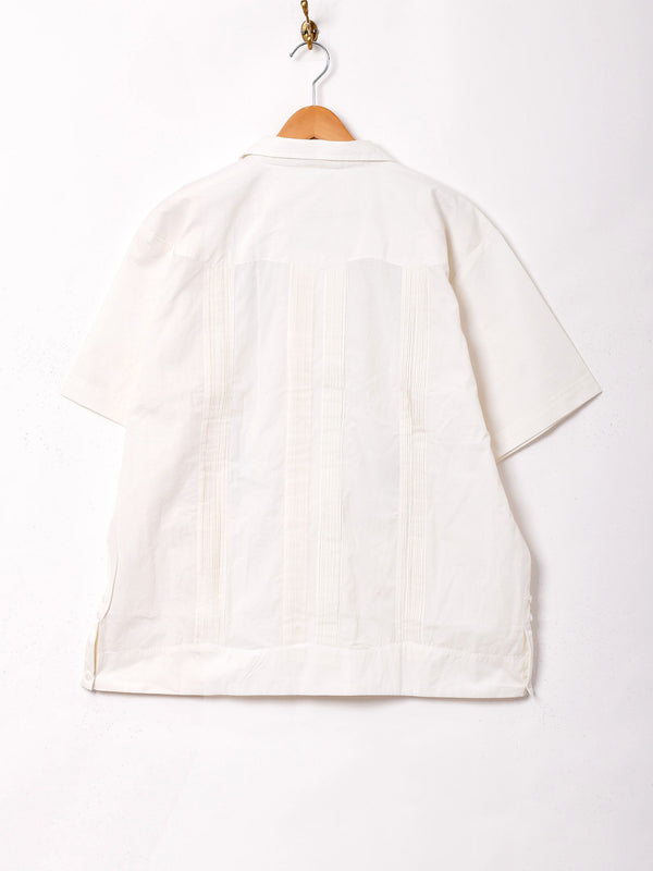 【2色展開】Backers 刺繍 キューバ 開襟 半袖シャツ