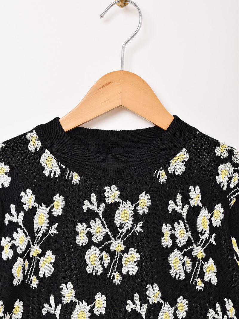 【2色展開】Meridian 花柄 半袖 セーター