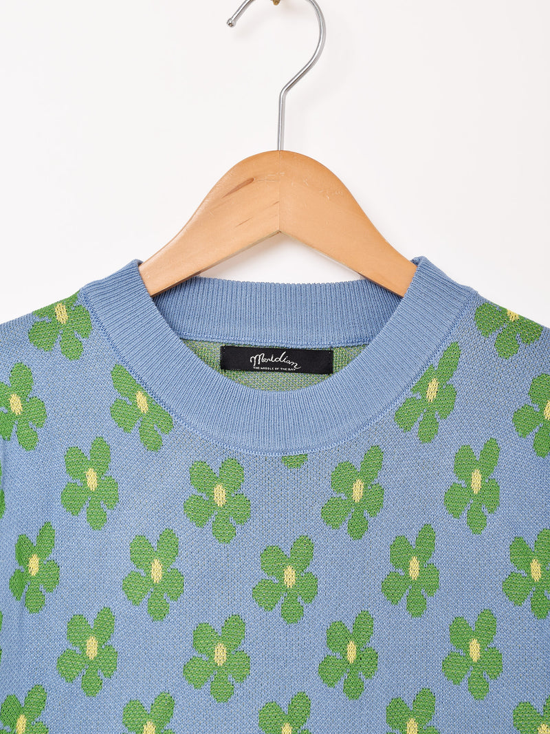 【2色展開】Meridian 花柄 半袖 デイジーパターン セーター