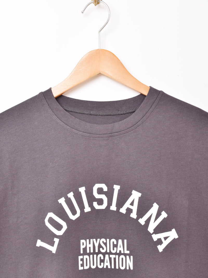 【2色展開】 プリントTシャツ サイドスリット「LOUISIANA」