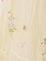 Meridian 花柄 刺繍 リボンネック ノースリーブワンピース