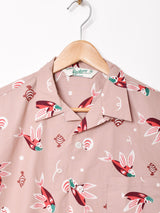 【2色展開】Backers フィッシュモチーフ 半袖オープンカラーシャツ