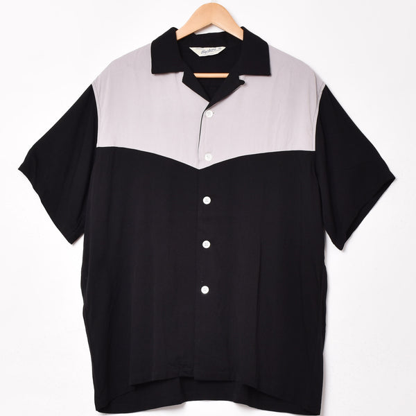 unknown / シャツ バイカラー コットン 編み込み 切替 デザイン古着 unknown / シャツ バイカラー コットン 編み込み 切替 デザイン古着