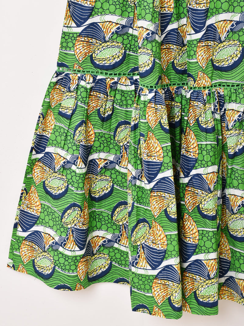 【2色展開】Emerald Motel バティックプリント ティアード スカート