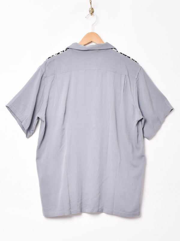 Backers レオパード柄 切り替えデザイン 半袖 オープンカラーシャツ
