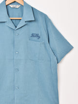 【3色展開】Backers 刺繍 半袖 オープンカラーシャツ 「Moonlight Bowl 66」