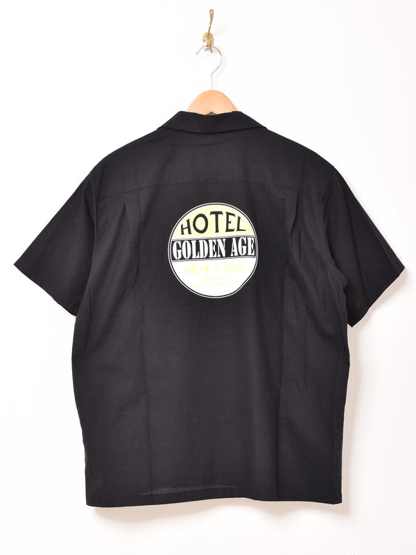【3色展開】Backers 半袖 プリント オープンカラーシャツ 「HOTEL GOLDEN AGE NEW YORK」