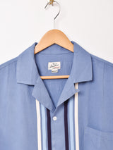 【2色展開】Backers 半袖 ラインデザイン オープンカラーシャツ