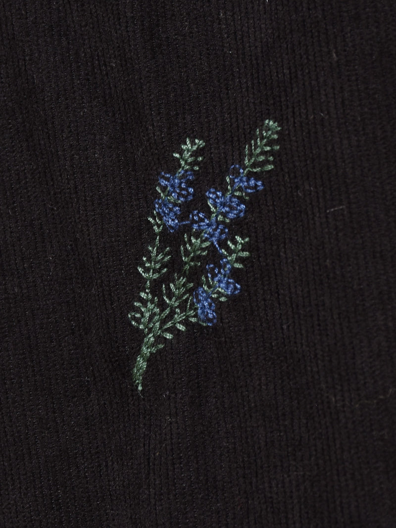 【3色展開】Meridian 花刺繍 コーデュロイ キャミソールワンピース