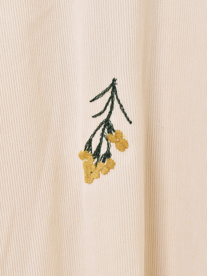 【3色展開】Meridian 花刺繍 コーデュロイ キャミソールワンピース