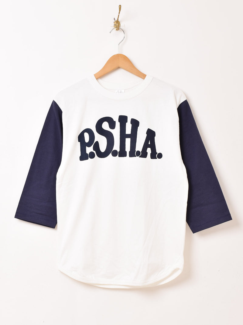 七分袖 ベースボールTシャツ「P.S.H.A」