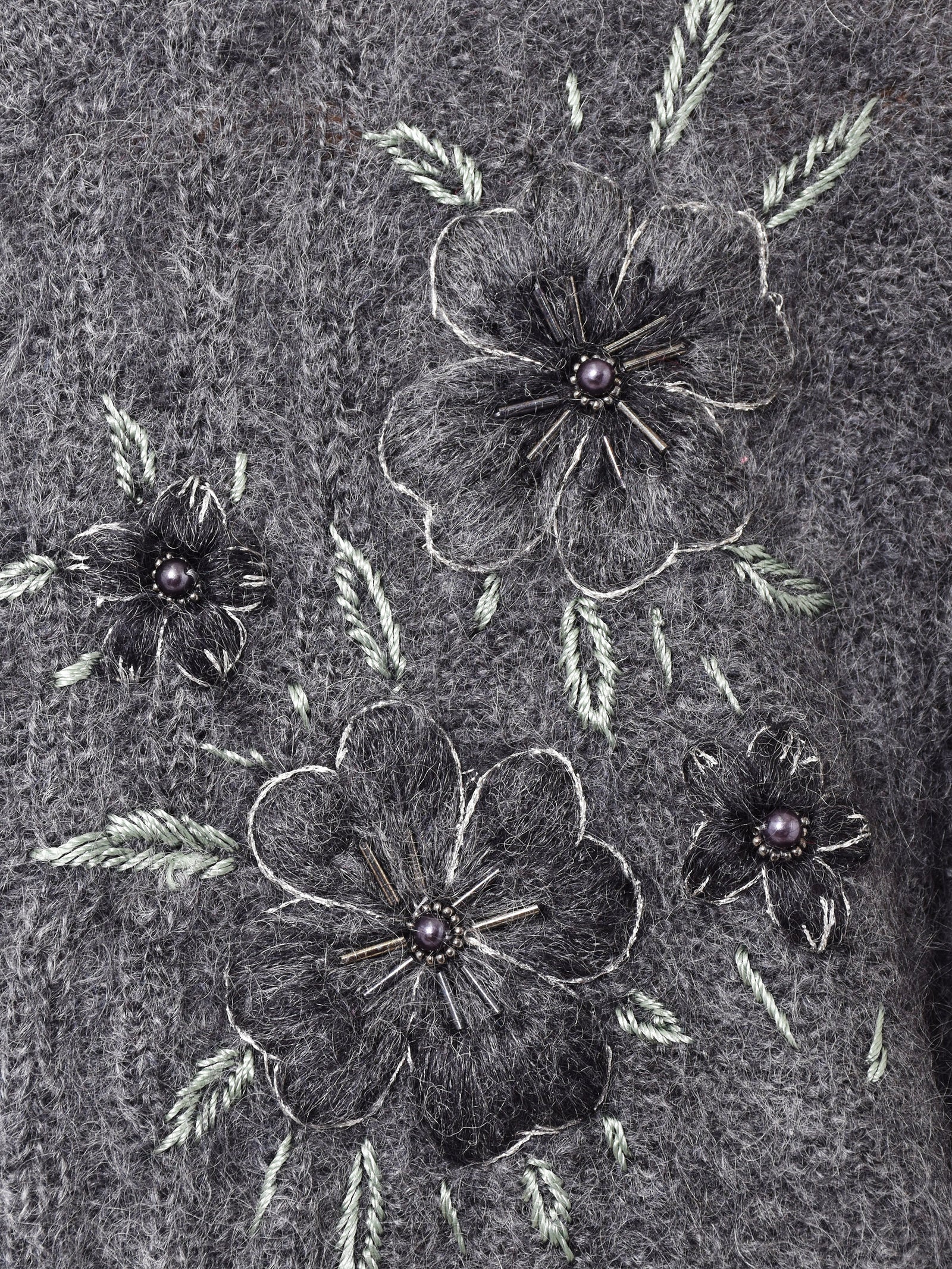 イタリア製 フラワー 刺繍 モヘアカーディガン – 古着屋Top of the