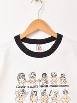 【2色展開】 プリント リンガーTシャツ「Sexy Girl」