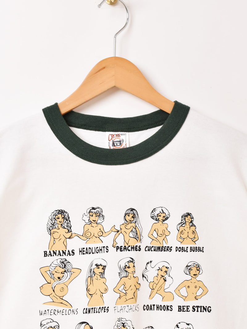 【2色展開】 プリント リンガーTシャツ「Sexy Girl」